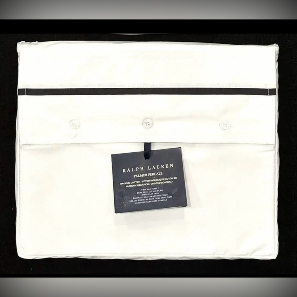 $125 NEW RALPH LAUREN HOME TWIN FLAT SHEET LOFT GRAY ORGANIC COTTON PALMER